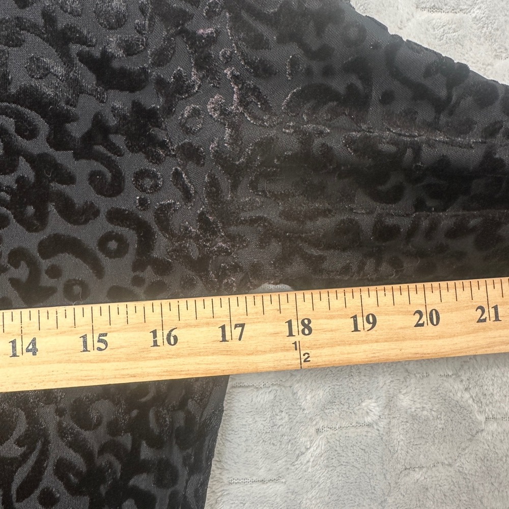 Vtg Frazier Lawrence Mock Neck Top Burnout Velvet Black Gothic Women Size M - Picture 6 of 7